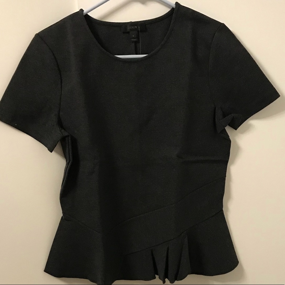 J.Crew Dark Gray Peplum Top